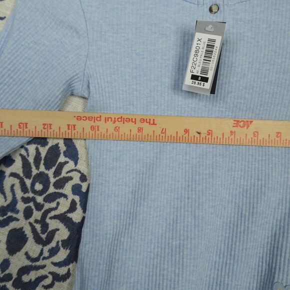Girls Souris Mini Bodysuit Size 8 Cord Light Blue Stretch Cotton Knit One Piece - Picture 7 of 7